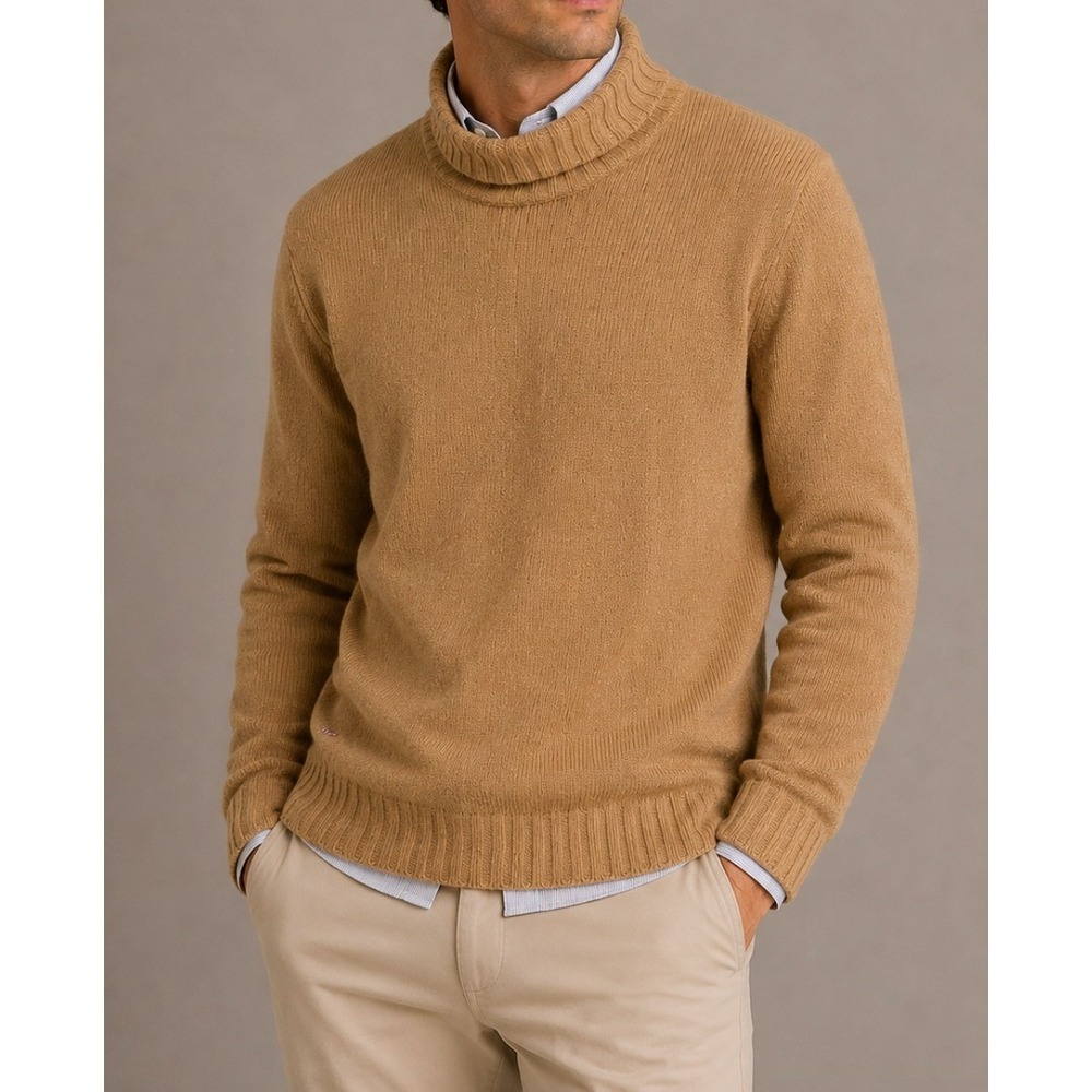 Eden Park Mens Camel Tan Wool Cashmere Turtleneck Sweater Size M IF40224281
